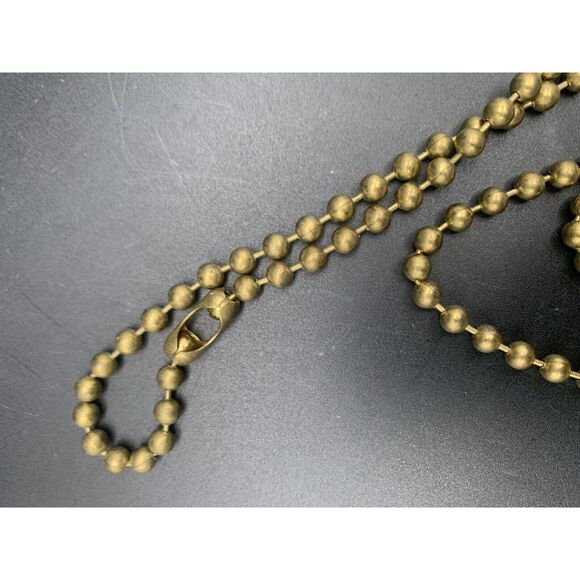 VINTAGE 3" BRASS KALEIDOSCOPE Necklace With Blue Marble - Picture 8 of 9